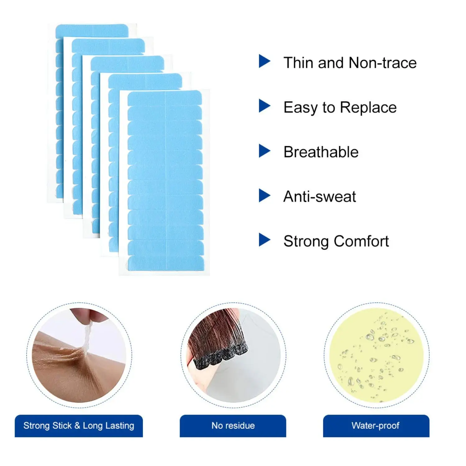 5pcs Hair Extension Tape Double Sided Hair Tape, AdhesiveReplacement Tape For Extensions
