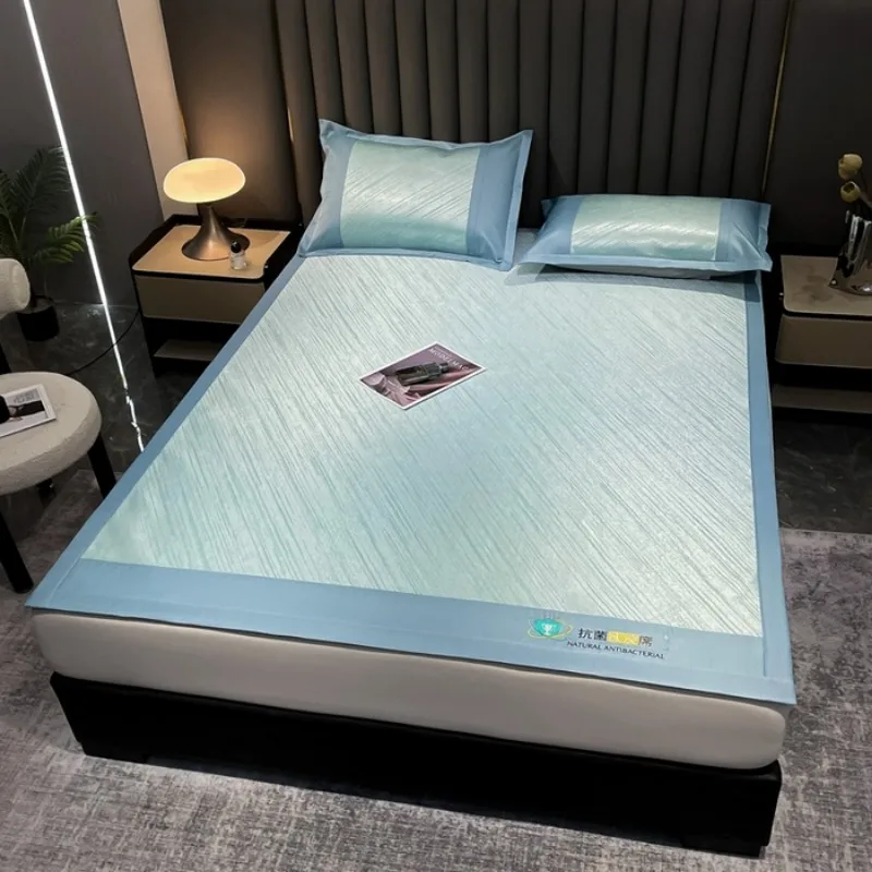 2025 New Jacquard Ice Silk Mat Bed Maternal and Infant Grade Ice Silk Summer Air Conditioning Mat Machine Washable 3