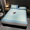 2025 New Jacquard Ice Silk Mat Bed Maternal and Infant Grade Ice Silk Summer Air Conditioning Mat Machine Washable 3