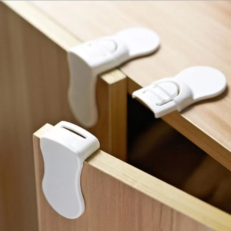 Safety Drawer Lock Baby Anti-collision Anti-Pinching Hand Cabinet Drawer Locks Plastic Safe Buckle for Children Kids Protection drawer lock