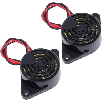 2 pces campainha piezo, alarme de campainha icstation 12v campainha de bip eletrônico 100db sirene de alarme piezo som contínuo para motocicleta 1