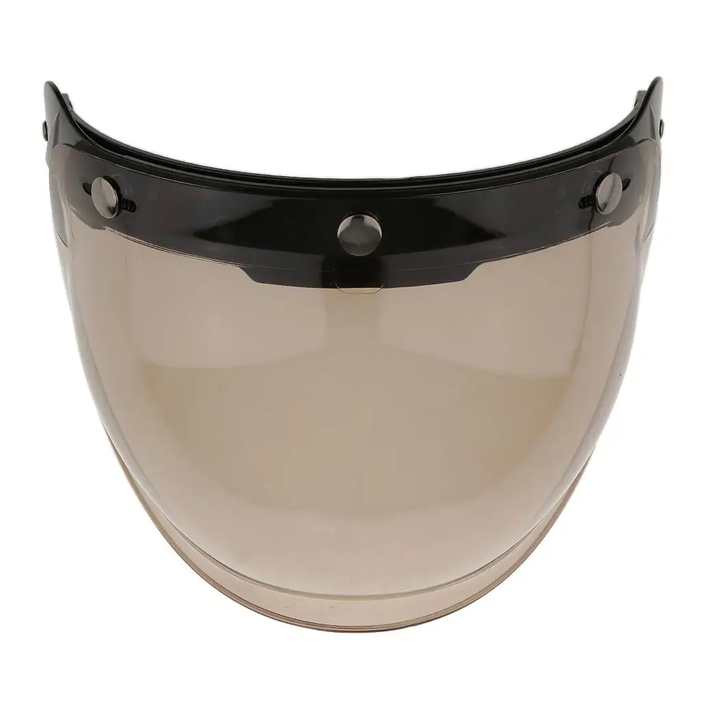 Universal 3 Snap Helmet Visor for Retro Open Face Helmets Replace Assembly