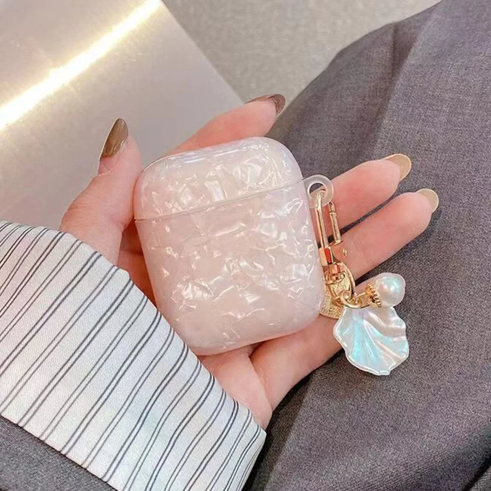 الفاخرة الأرجواني لؤلؤي شل قلادة غطاء من السيليكون...