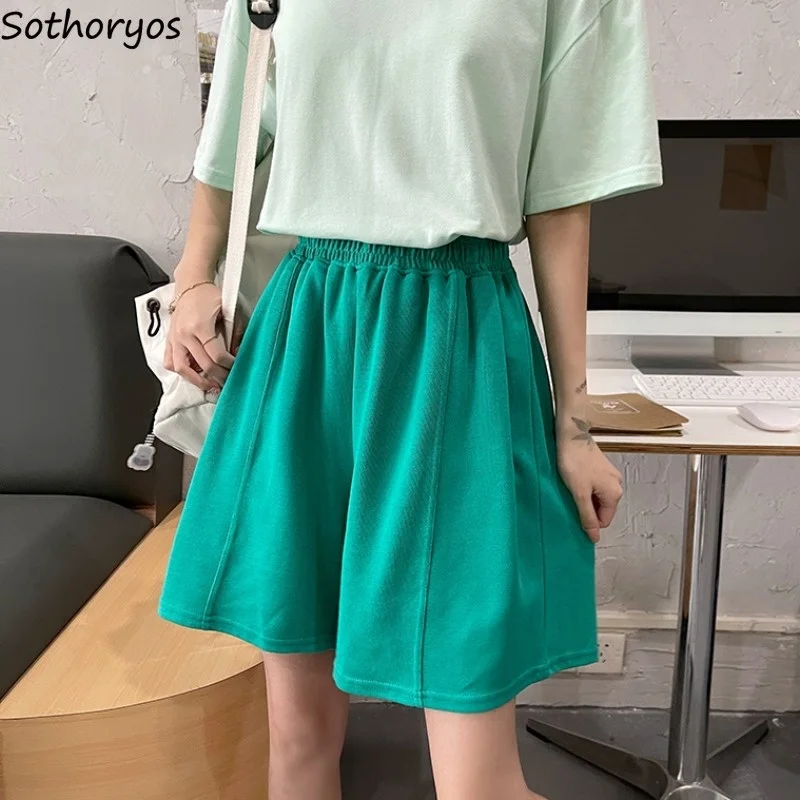 

Causal Shorts Women Summer High Waist Solid Basic Daily A-line Joggers Female Breathable Mini Trousers Streetwear Outdoor Teens
