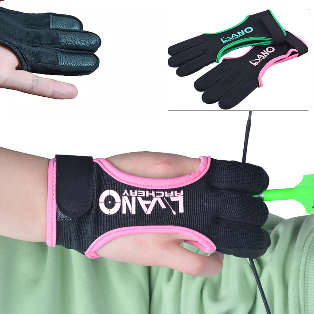 Archery 3 Fingers Protective Gloves 1pc