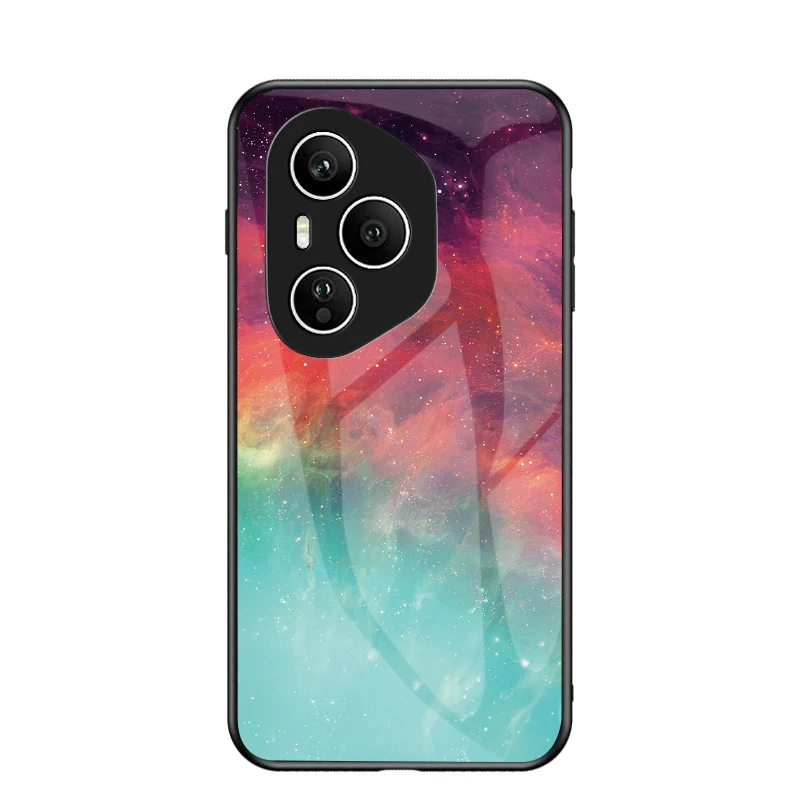 Starry Sky Tempered Glass Hard Phone Case - Durable Back Protection with Bumper