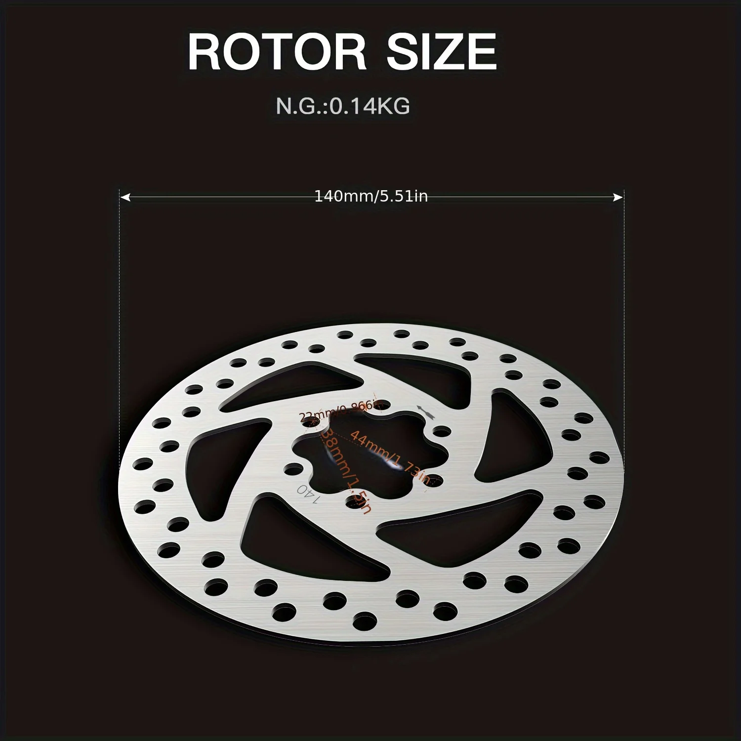 Electric Scooter Accessories 1 brake disc + 6 screws 140mm stainless steel disc brake Compatible With Ninebot F20 F30 F40 KUGOO M4 Speedway 4 10X