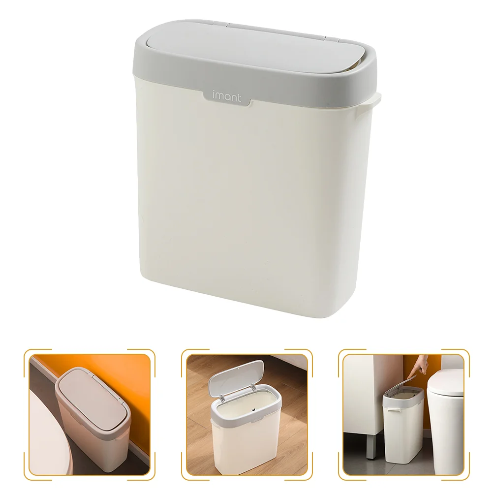 

Garbage Can Trash with Lid Press Type Plastic Large Pp Bin Bedroom Kitchen Bathroom