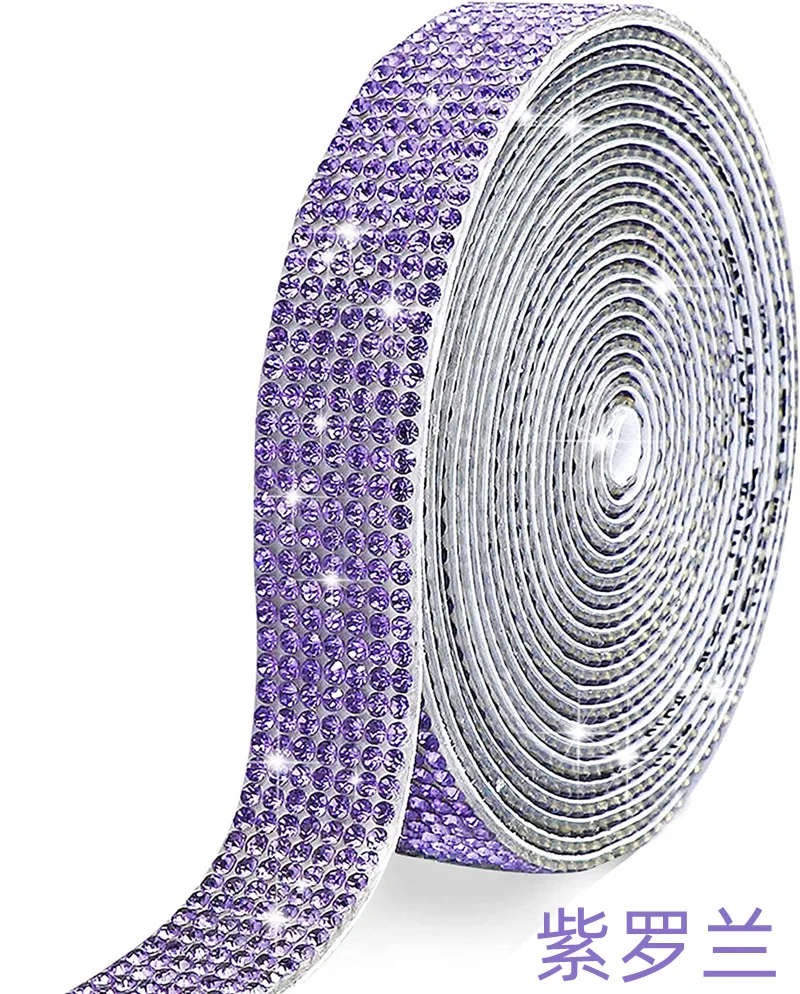 Zelfklevend Strass Diamant Lint,AB glitter kristal strass sticker met 2mm Strass Steentjes Met 2mm Strass voor Auto Telefoon Art Project Cake Verjaardag DIY Craft Ornament (1,7cm x 2 meter