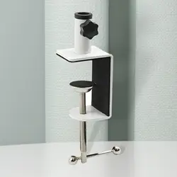 Adjustable Desk Clamp with Heavy Duty Arm Stand for Microphones, Monitors, Lamps, and Cameras (WHITE)