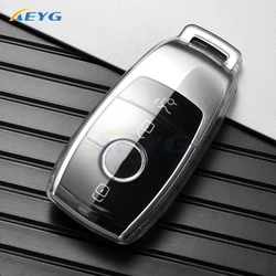 Luxury TPU Car Key Case Cover for Mercedes - Benz Keychain (White)