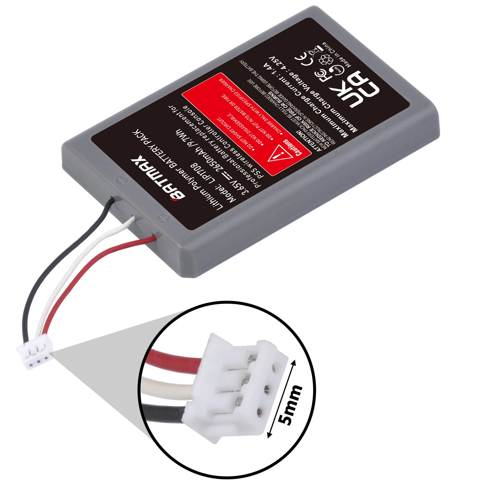 Bateria do Controlador de Ps5 Batmax Substitui para Sony Playstation Lip1708 Dualsense 2650mah Cfi-zct1w Cfi-zct1j Controlador sem Fio - Image 4