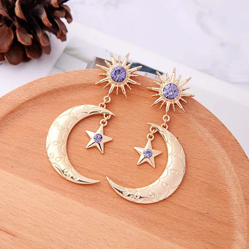

New Trendy Cute Sun and Star and Moon Earrings