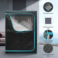 Home Double Steam Sauna, Full Body Hydrotherapy for 1 or 2 People, Two 4-liter Steamers, Two Folding Chairs, Portable Sauna Tent 2