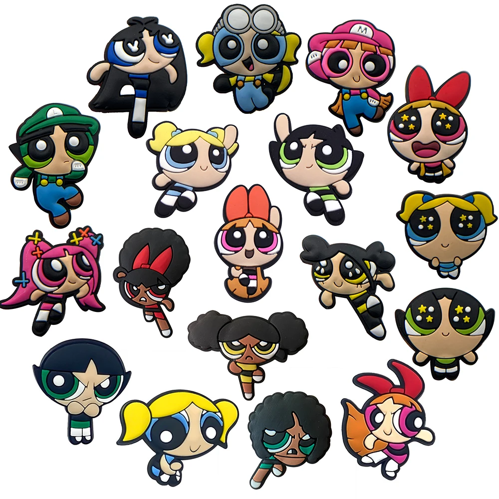 9-100pcs Hot Toys Cute Girl Shoe Charms Pins Slides Clogs Sandals Shoe Accessorie Decorations Shoe Ornament For Kids Party Gifts