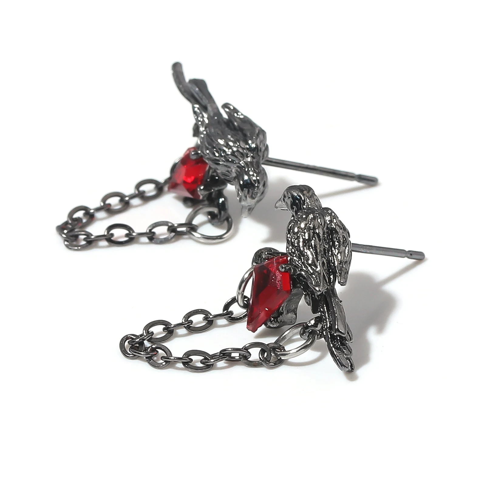 Love and Deep Space Black Crow Earrings Punk Retro Crow Chain Pendant Best Gift for Friends Party Accessories Fan Cosplay Props 5