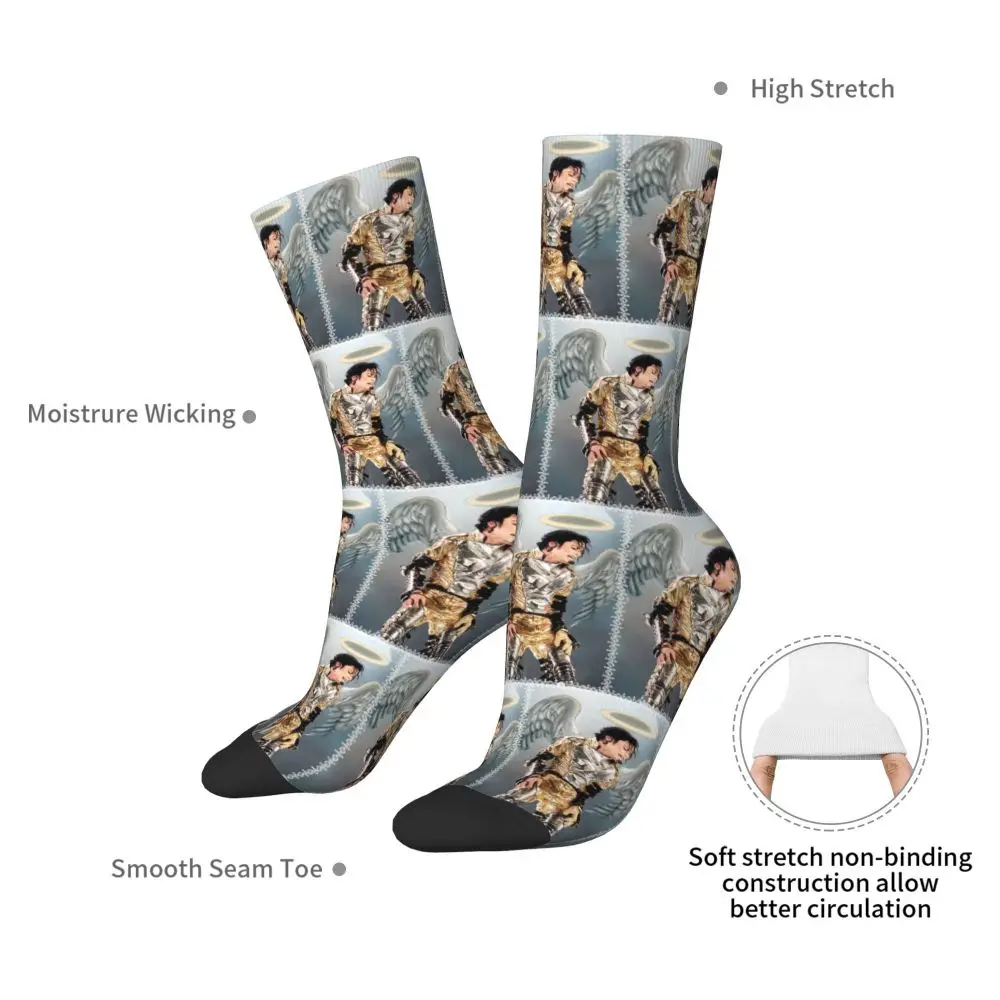 Michael Jackson Musicians Singers Dancers Socks Harajuku Stockings All Season Long Socks Accessories for Unisex Christmas Gifts