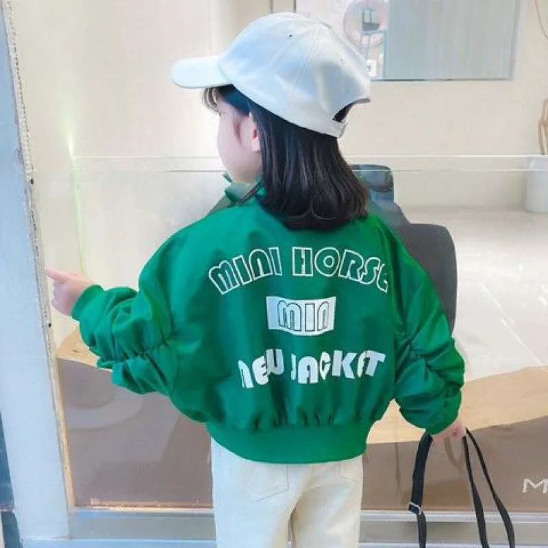 

Girls Baby's Kids Coat Jacket Outwear Cotton 2022 Letters Spring Autumn Overcoat Top School Sport Children's Clothing