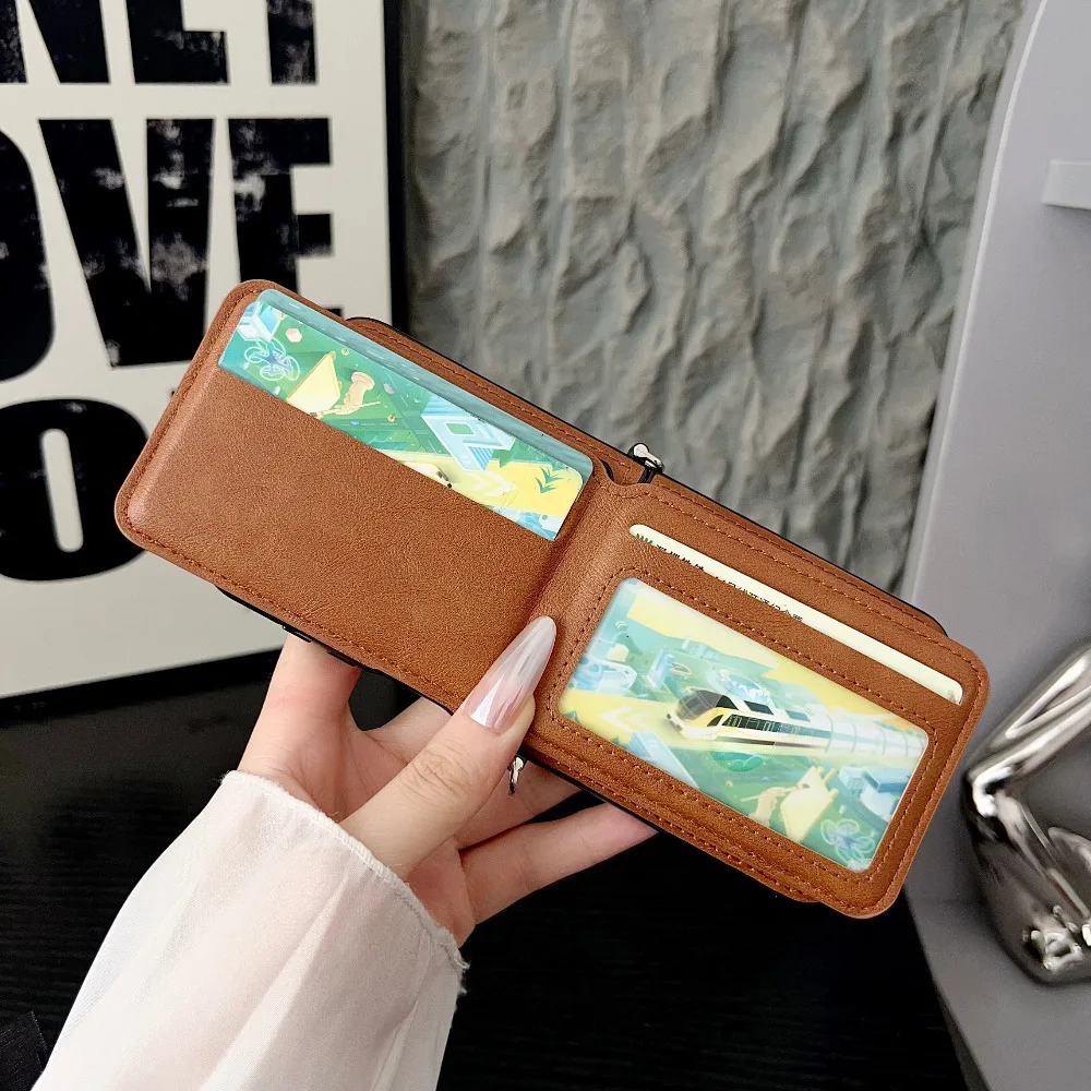 Vintage Cowhide Leather Wallet Phone Case with Card Slot Holder