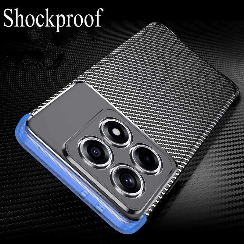 Case For Xiaomi Redmi 14C 13C 12C Mi 14T 13T 14 11T 12T POCO F6 M6 X6 Cover Shockproof Armor Soft Silicone TPU Carbon Fiber Case