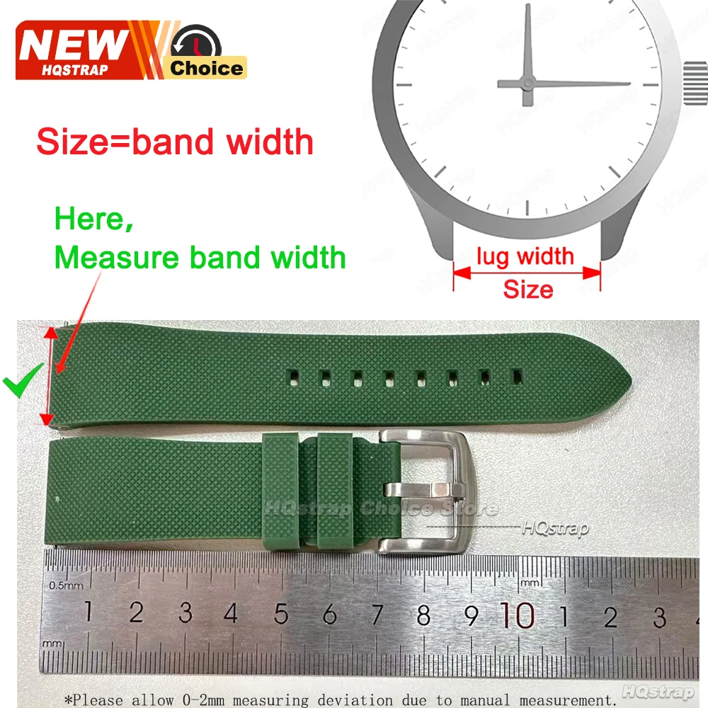 Silver Black Clasp Waterproof Sports Silicone Watch Band