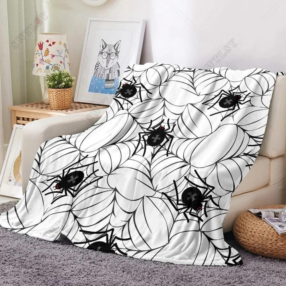 

Flannel Blanket Halloween Pattern Print Fleece Blanket Decor Home Soft Warm Cartoon Blankets For Children