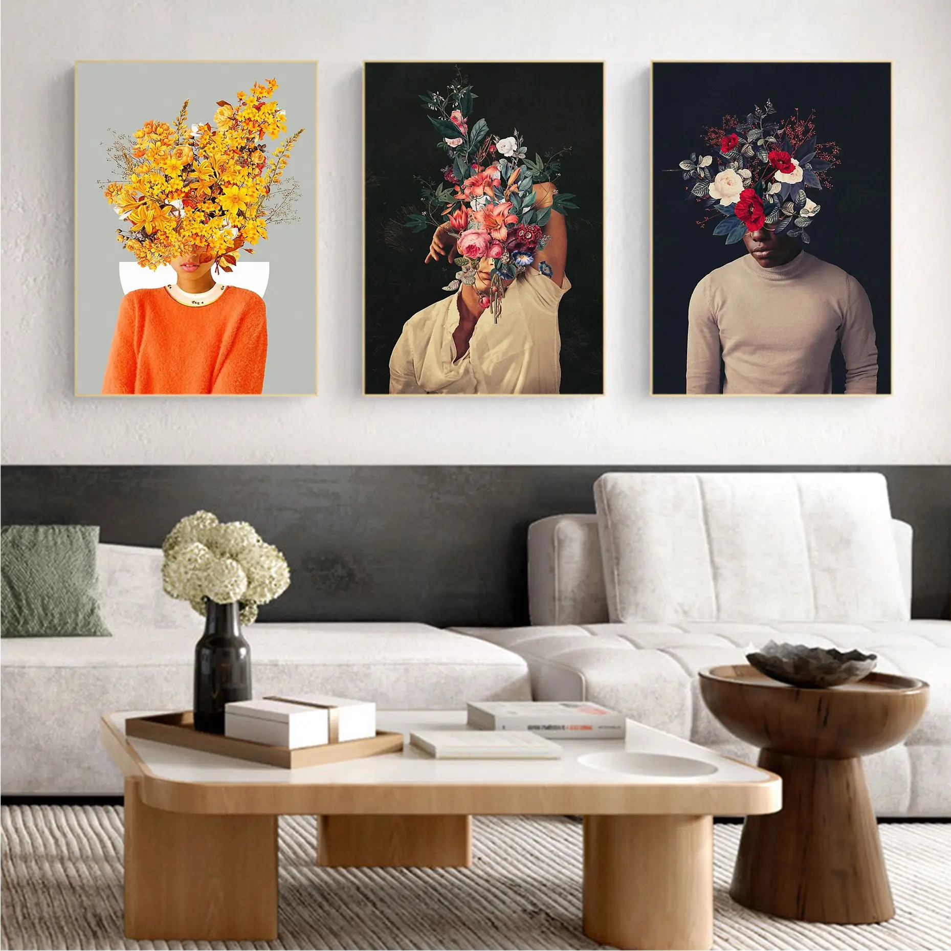 

Flower Head Boy Girl Movie Sticky Posters Waterproof Paper Sticker Coffee House Bar Aesthetic Art Wall Painting