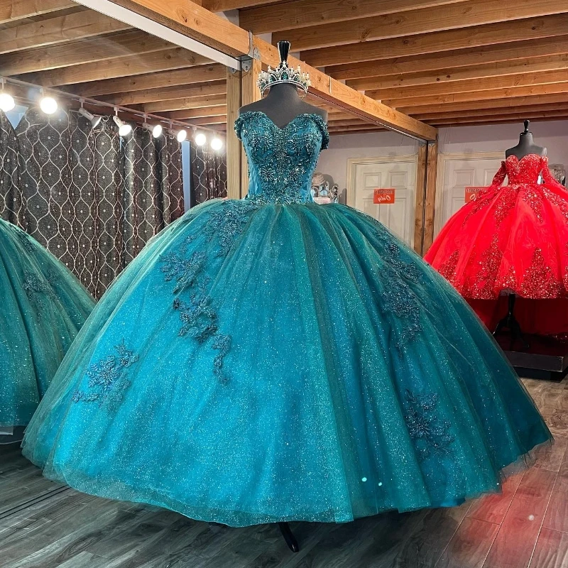 

Изумрудно-зеленые блестящие платья для Quinceanera, бальное платье, платье на день рождения, вечернее платье на шнуровке, платье на выпускной, милое платье, Swet vestidos 15 de