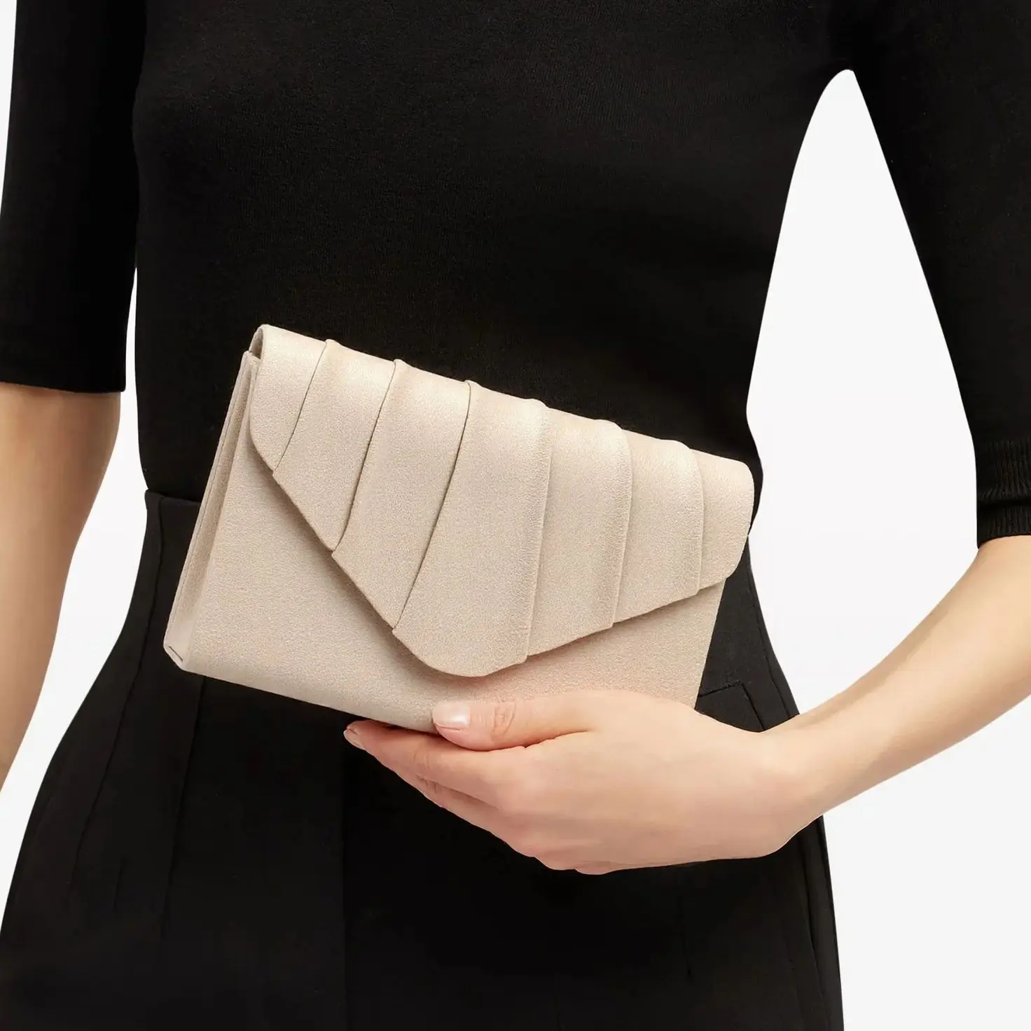 Silver Velvet Clutch Evening Bag for Women
