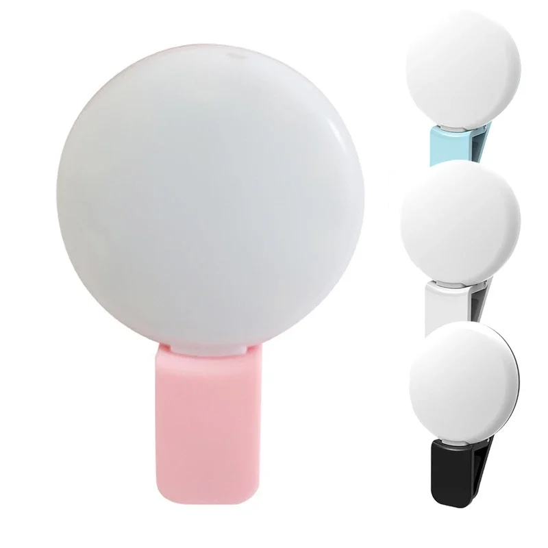 Telefono Cellulare Led Selfie Ring Light Portatile Mini Durevole Pratico Tre Stop Dimming Circle Photography Clip Fill Light