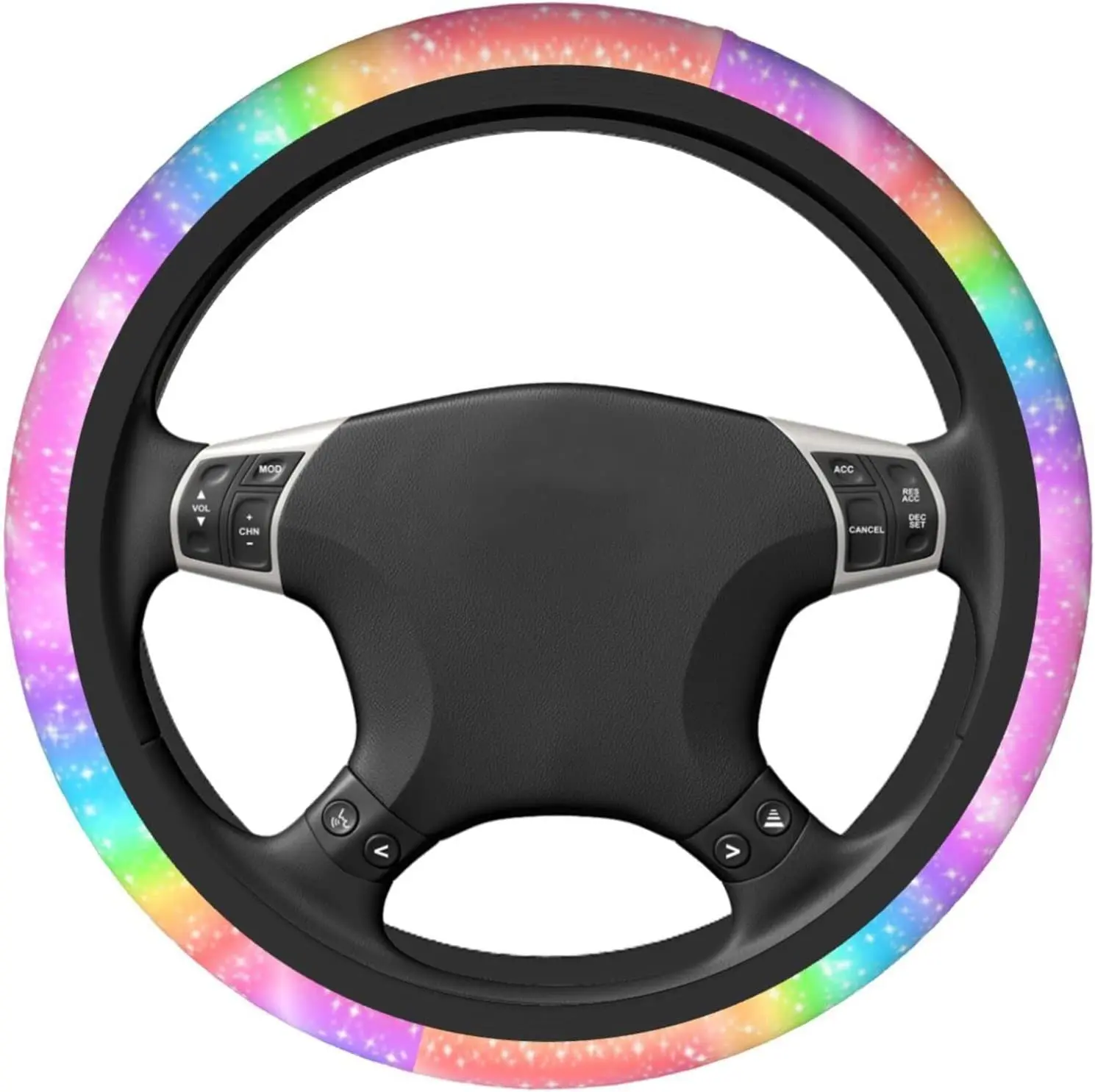 Colorful Rainbow Steering Wheel Cover Car Accessories Cute for