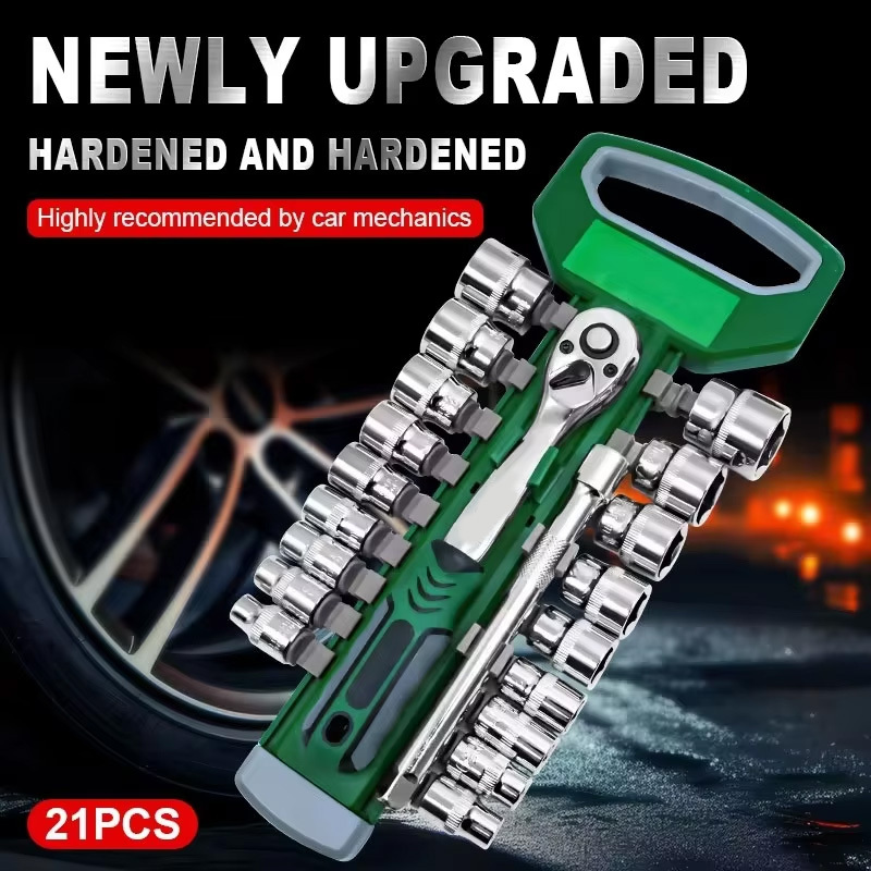 New Socket Sleeve Wrench Set Car Repair Tool Hand Tools Key Set Wrench Ratchet Wrench Set 1/4 3/8 1/2 Auto Repair Spanner Tools