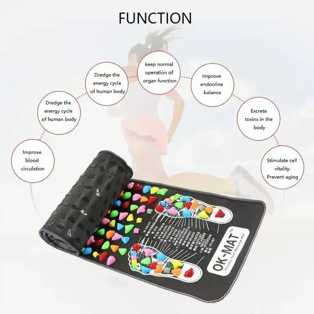 Foot Massage Mat Healthy Acupuncture Foot Mat Reflexology Walk Stone Leg Pad Pain Relief Healthcare Acupressure Mat Massageador 5