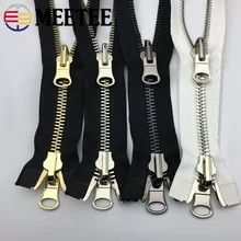 

Meetee 1pc 60-120cm 5# 8# Metal Rotary Slider Open-End Zipper Reversible Double Sided Zippers for Jacket Sewing Spin Zip Head