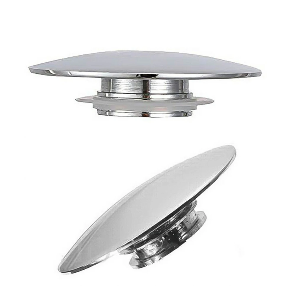 Push Button Sink Plug Sink Plug Silver Chrome Waste Pop-Up 6.6cm Brass Chrome Finish Click Clack Cap New