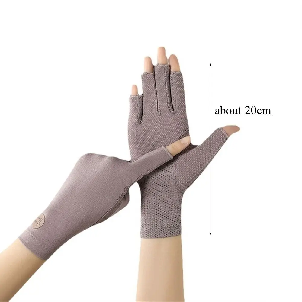 Sunscreen Gloves Cotton Gloves Fashion Cotton Sunscreen Gloves Elastic Thin Anti-UV Mittens Solid Color Slip Resistant Sun Protection Gloves Summer Spring