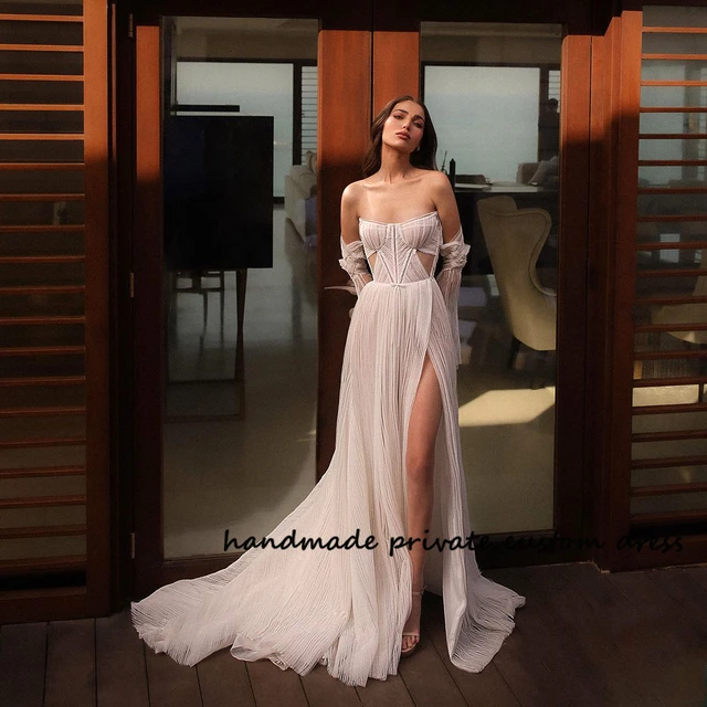 Blush Pink Plus Size Mermaid Wedding Gowns For Arabic Ruffles Sweep Train  Pleats Elegant Bridal Party Dresses Customise - AliExpress