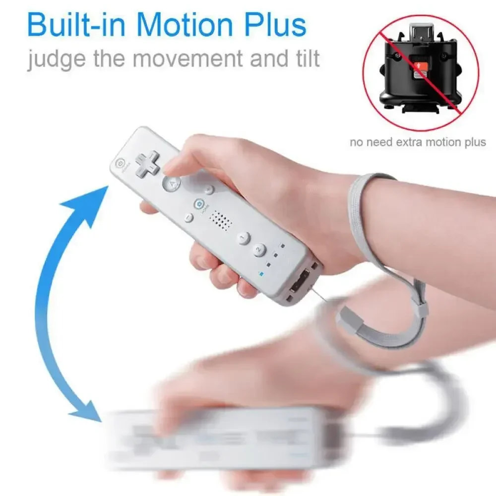 For Nintendo Wii U Joystick 2 in 1 Wireless Remote Gamepad Controller Set Motion Plus Remote Controller Gamepad Games Control