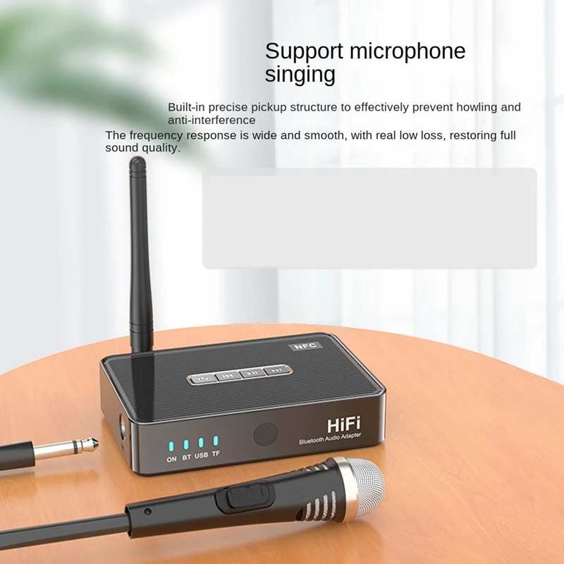 Bluetooth Audio Receiver Transmitter 5.1 NFC Stereo 3.5Mm AUX RCA Optical Hifi Bluetooth Audio Adapter With Remote