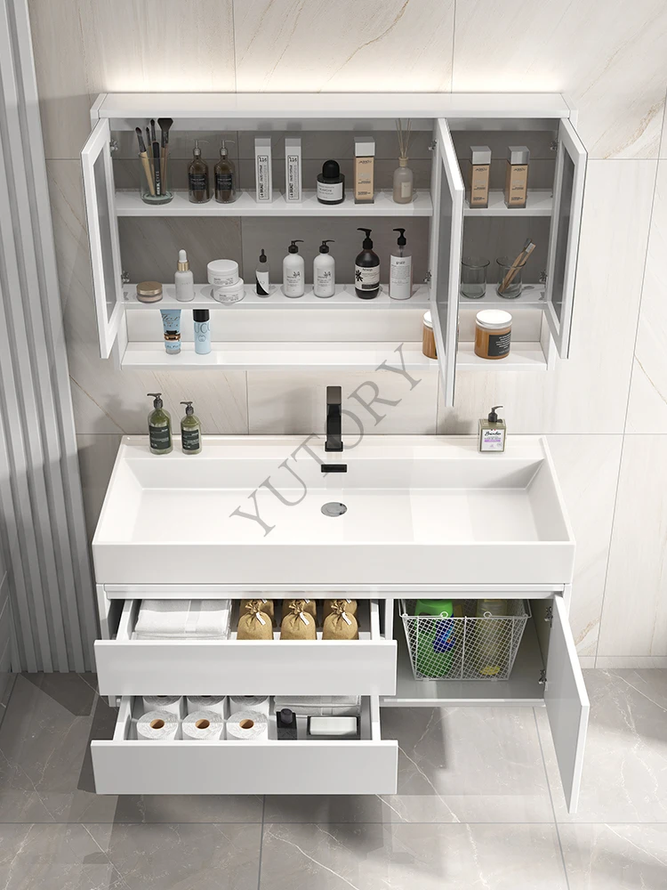 White Rock Integrated Basin Bathroom Cabinet Combination Smart, Hand Washbasin Cabinet Washstand Set