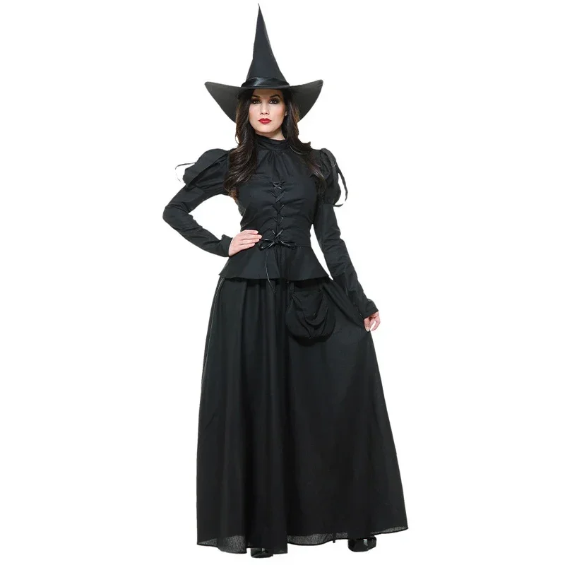 Halloween Kostüm Damen Hexenkostüm - Mittelalter Kleid Gothic Vampir Karneval