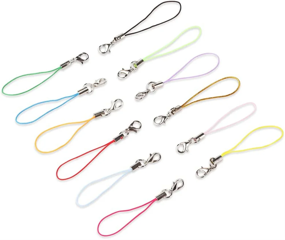 50/100 stücke Bunte Karabinerverschluss Lanyard Strap Cord Seil Für DIY Schlüsselbund Schlüsselanhänger Handy Charme Machen Liefert Zubehör – Detail 1