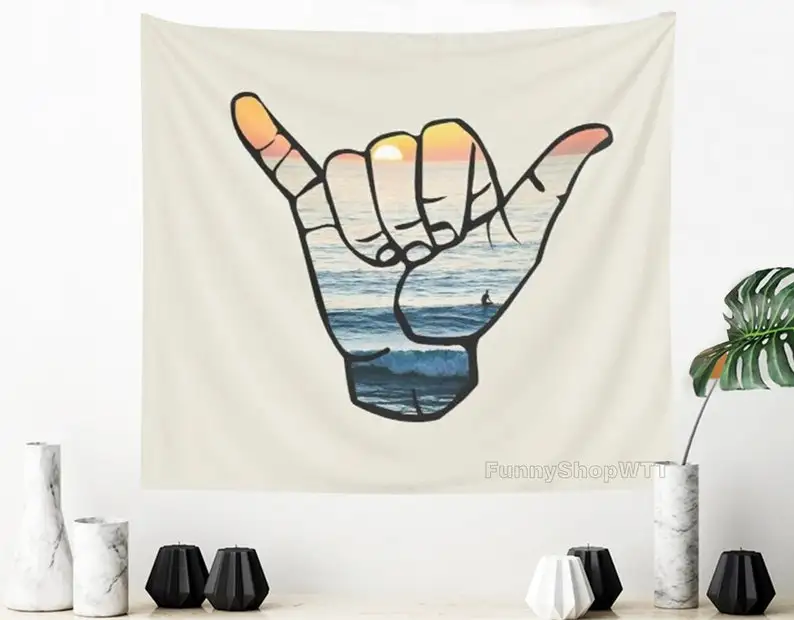 

Shaka Waves Tapestry Funny Tapestry Meme Tapestries for Bedroom Wall Hanging Decor for College Hostel Dorm Living Room Home