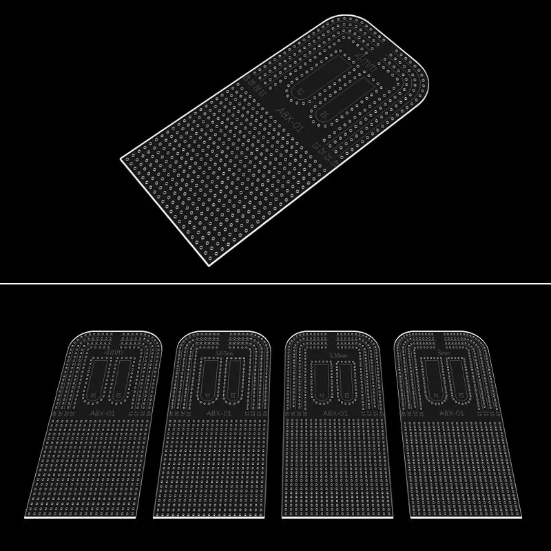 1Pcs Leather Craft Acrylic Punching Positioning Calculation Ruler Stencil Template