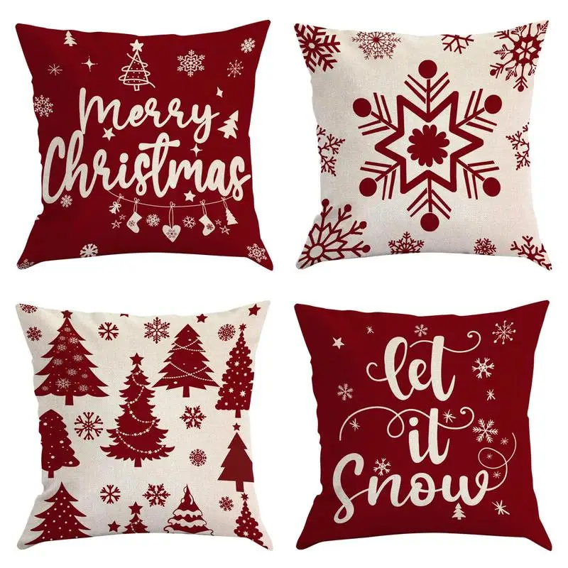 

45cm Merry Christmas Cushion Cover Pillowcase Christmas Decoration 2023 for Home Ornament New Year Party Supplies Navidad 2022