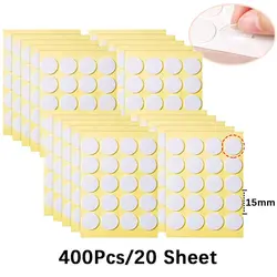 Candle Wick Stickers - Transparent Heat Resistant Double-Sided Adhesive for DIY Candle Making (400/100 Pack) (15mm 400pcs)