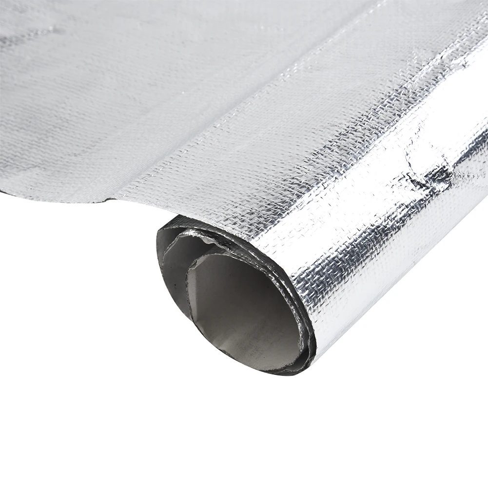 Car Exhaust Heat Shield Barrier Aluminum Fiberglass W/ Adhesive Layer 12 X 24inches Heat Wrap Tape Thermal Protection For Car heat insulation sleeve