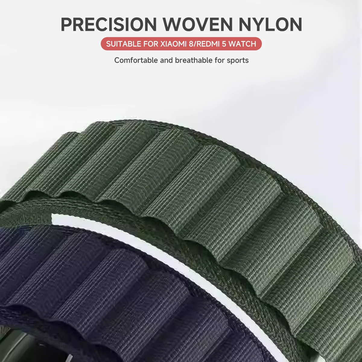 Nylon Loop Watch Strap - 20mm/22mm Adjustable Bracelet Band