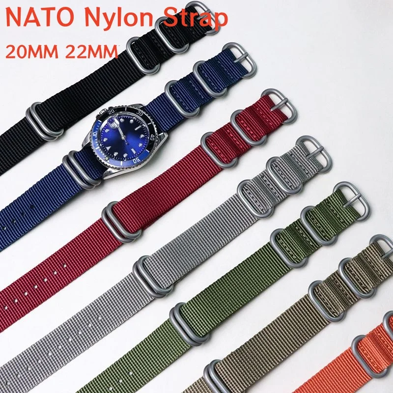 Durable NATO Thick Nylon Canvas Watch Strap - Men's Wristband Accessory in Multiple Sizes