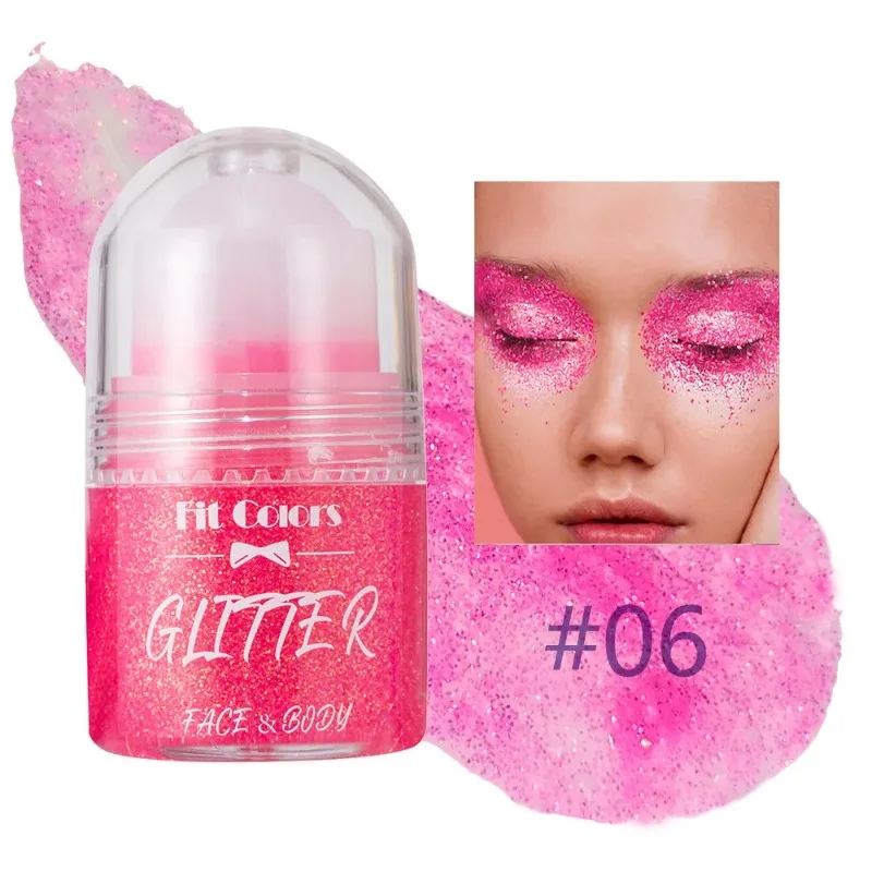 Diamond Highlighter Rolling Ball Glitter Gel Smooth Body Face Brighten Jelly Sparkling Shimmer Sequins Festival Decorate Makeup 6